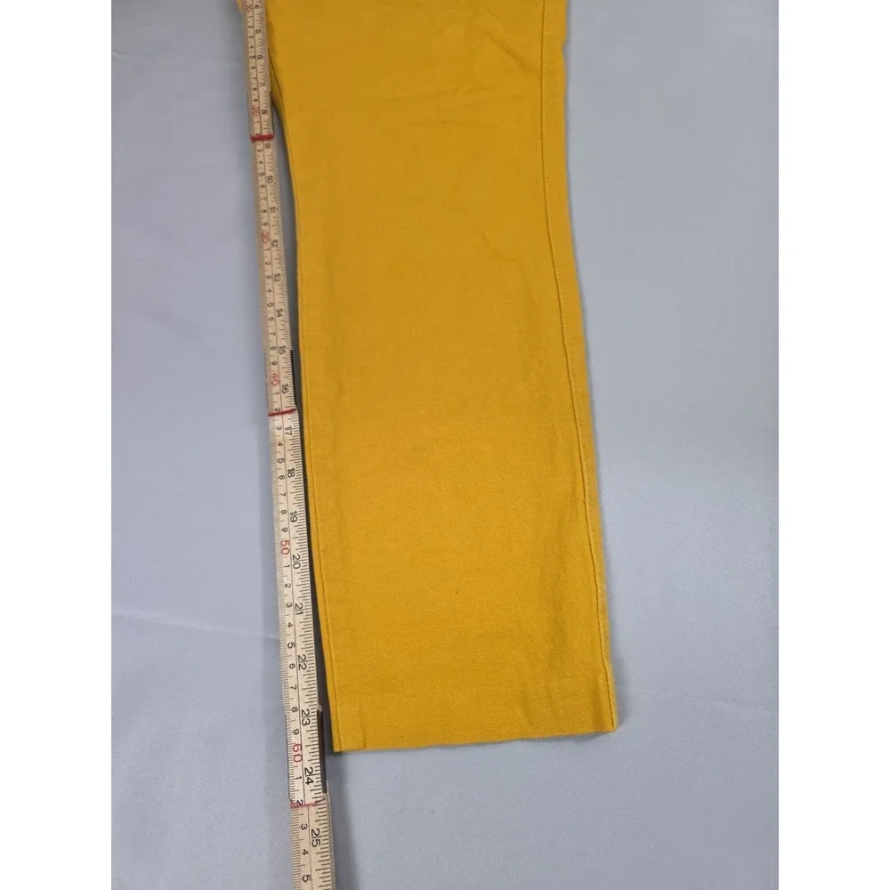 GAP Slim Crop Pants Womens Size 10 Regular Dark Mustard Yellow Two Way Stretch